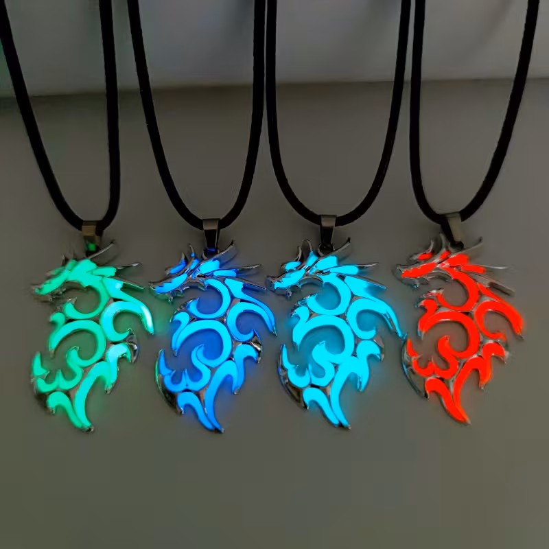 Men'S Glow-in-the-Dark Dragon Pendant Necklace - Image 3