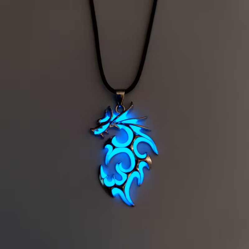 Men'S Glow-in-the-Dark Dragon Pendant Necklace - Image 2