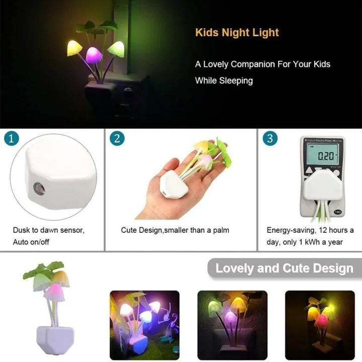 LED Night Lights Flower Mushroom Lamp - Image 3