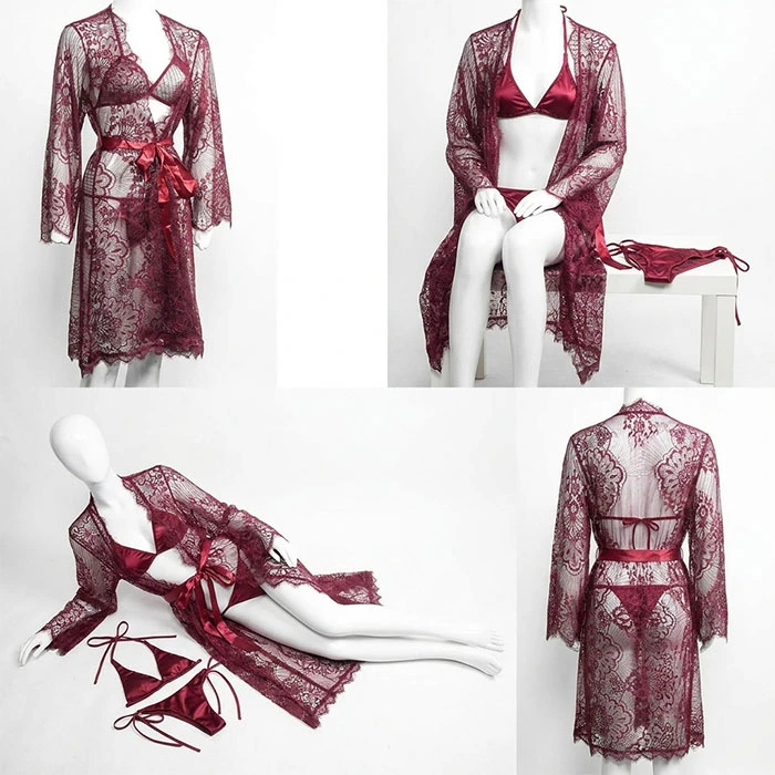 3 Pcs - Nighty Beautiful Bridal Maroon - Image 2