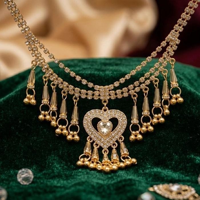 Golden Beads Party Wear Jewelry Set